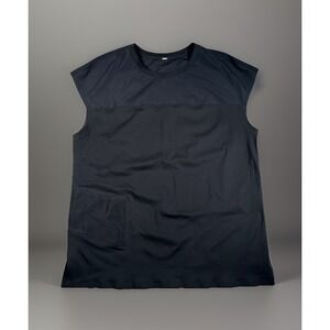 Lululemon Sleeveless Shirt Women 12-14 Breathable Purforated Patches Gym Workout